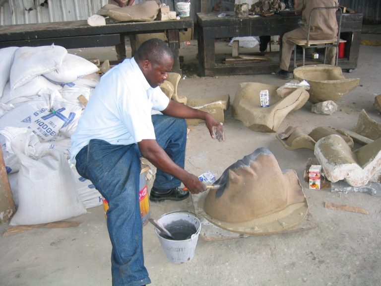 Preparing mold for casting 