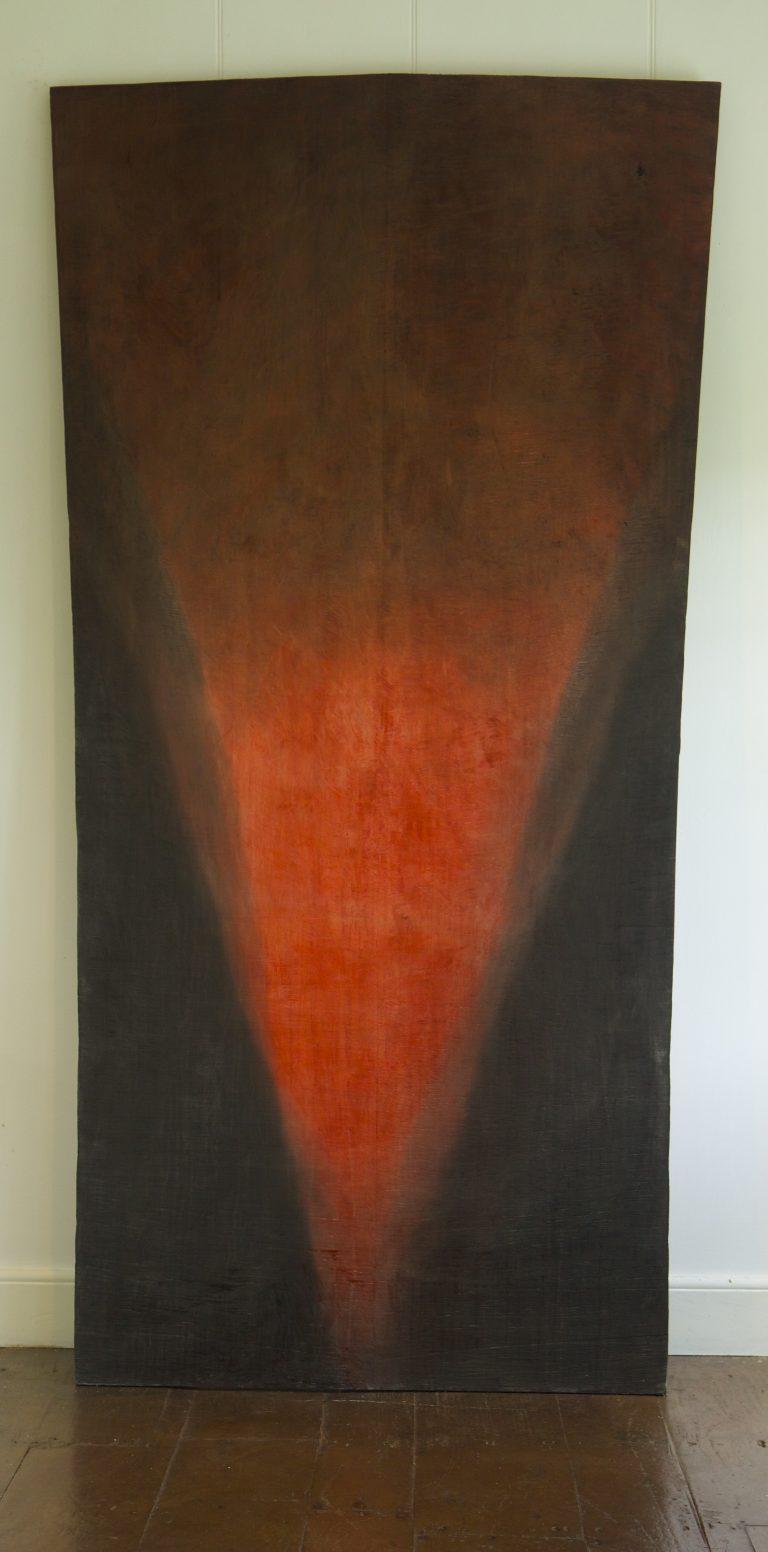 RED LOVE, 2011, pastel on cedar board, 103” x 52”