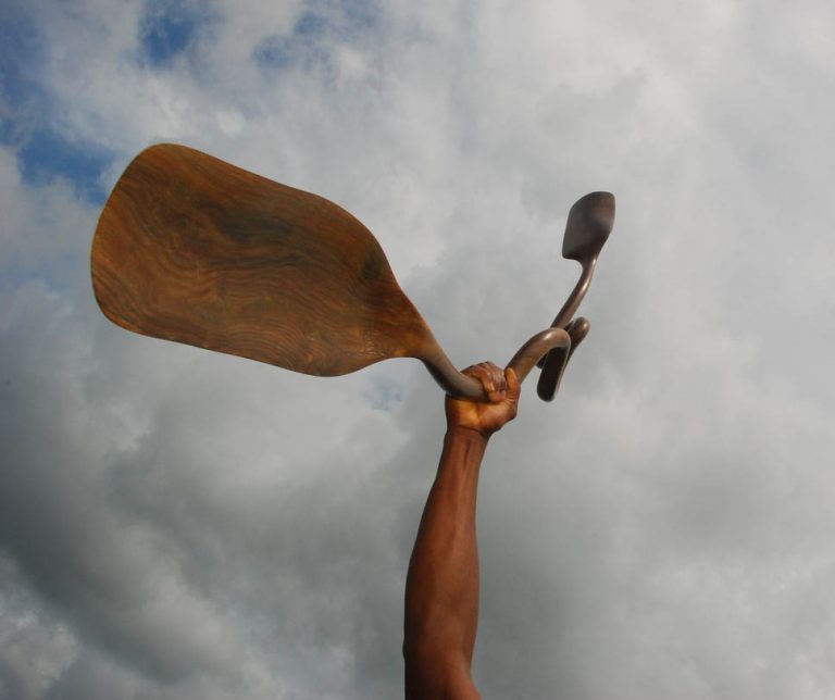 PADDLE FOR BOAT OF SOULS, 2010, lignum vitae, 8" x 76"