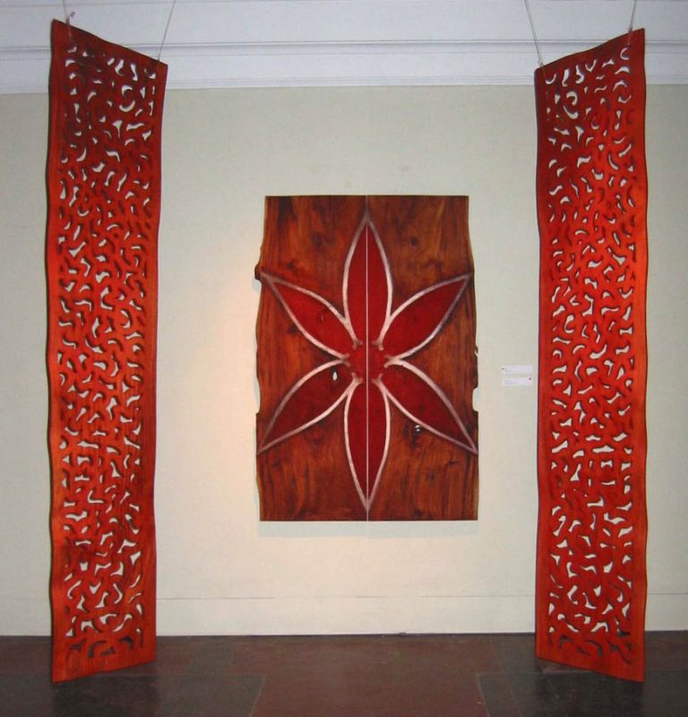 STAR, 2006, cedar, 50” x 72” x 1¼”, FRET WORK, 2006, mahogany, 40” x 104” x 1¼”