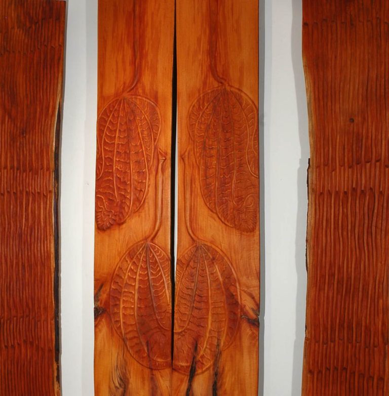 WATTLE, 2006, cedar, 40” x 100” x 1¼”, TRUMPET, cedar, 40” x 100” x 1¼”