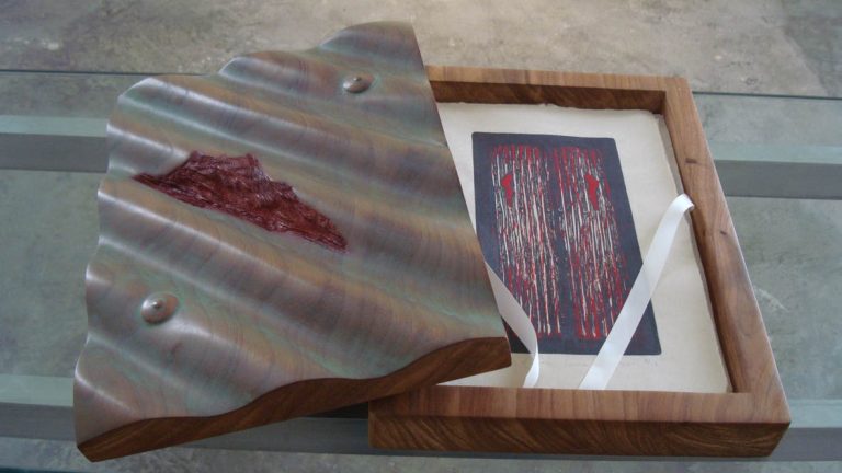 BLOOD OF ZINC, cedar box for housing prints, 2010