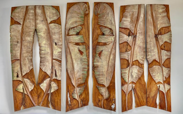 CRUCIFIXION, 2006, triptych, cedar, 147” x 78” x 1¼”