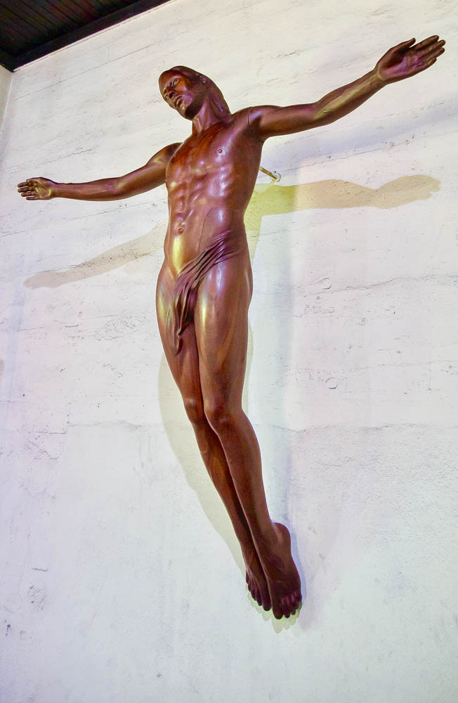 CHRIST ASCENDING,  2000, mahogany, life size, St Andrew Parish Church, Kingston, Jamaica