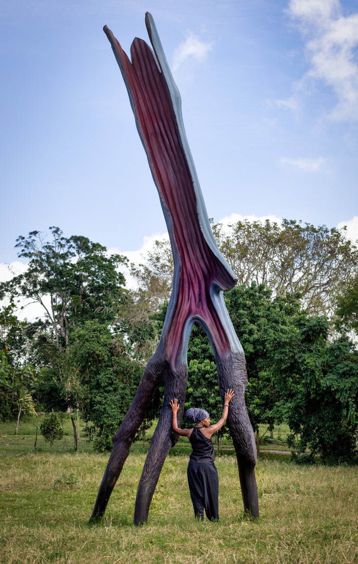 Zinc Walking Tree, 2018, Mahogany